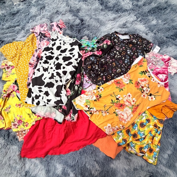 bundle lot 2T 3T girls dress spring Summer dresses prints solid - Picture 2 of 6